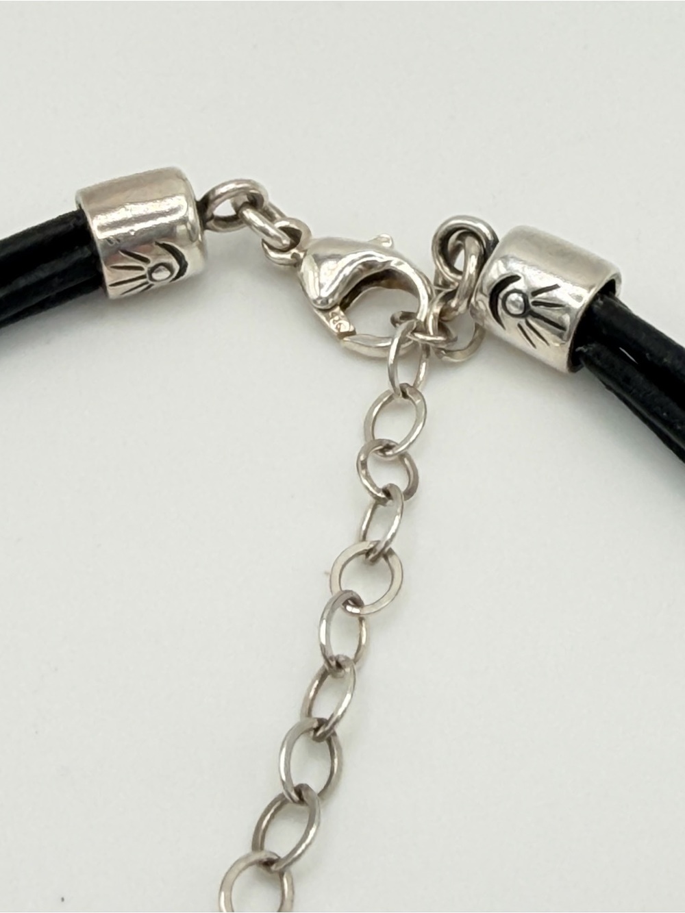 Silpada Vintage Sterling 4-Strand Leather Amber Pendant w/Onyx Beads Necklace - Picture 10 of 15